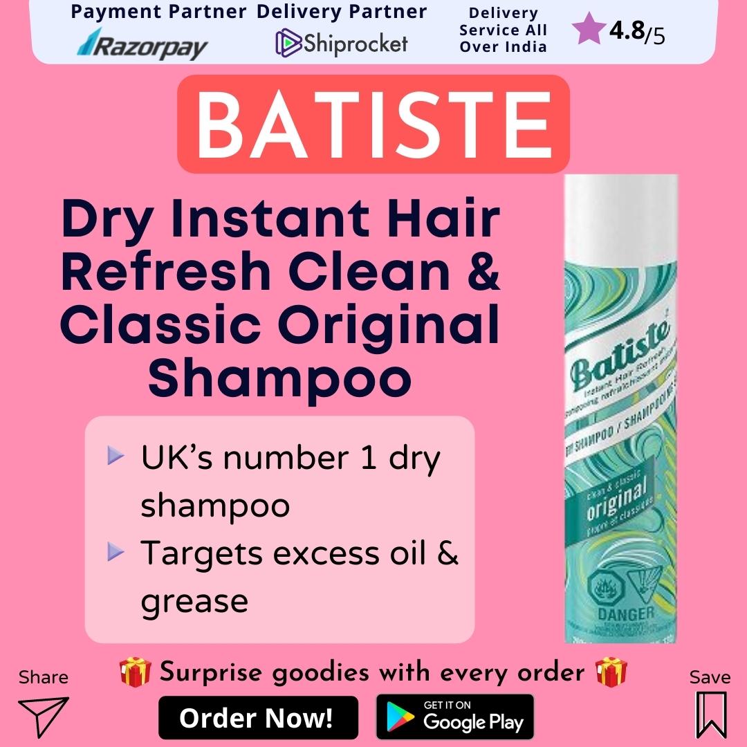 Batiste Dry Instant Hair Refresh Clean and Classic Original Shampoo, 200ml