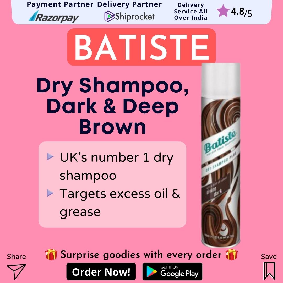 Batiste Dry Shampoo, Dark and Deep Brown, 200ml