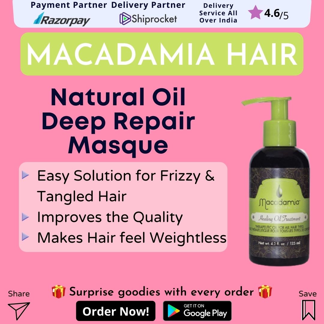 Macadamia Natural Oil Deep Repair Masque For Dry And Damaged Hair 500 ml With Healing Oil Treatment 125 mL